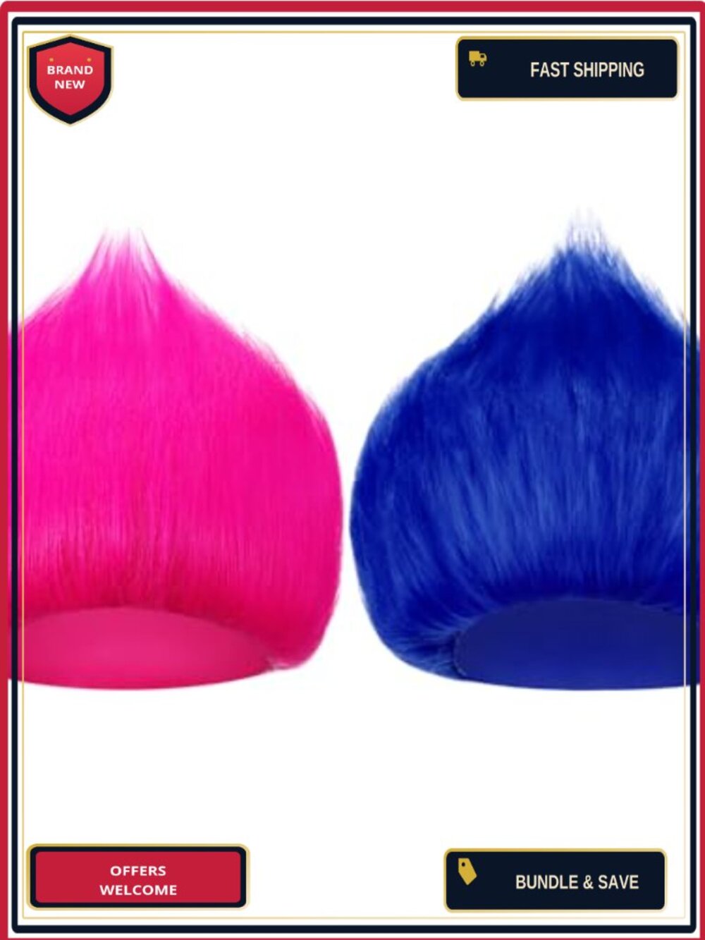 Geyoga 2 Pcs Funny Wig Crazy Hair Halloween Cosplay Role Play Adult